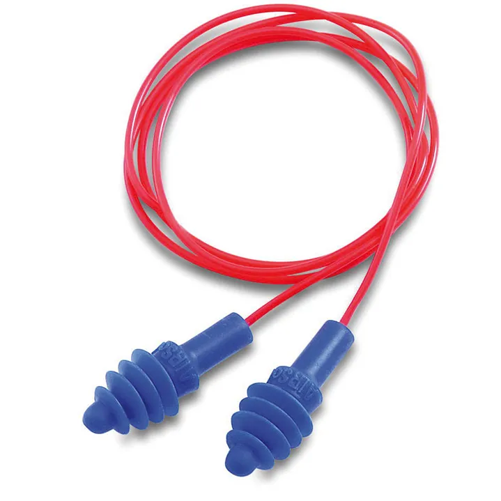 Howard Leight Honeywell Airsoft Corded Ear Plugs in Fliptop Box (Pack of 50) — Blue